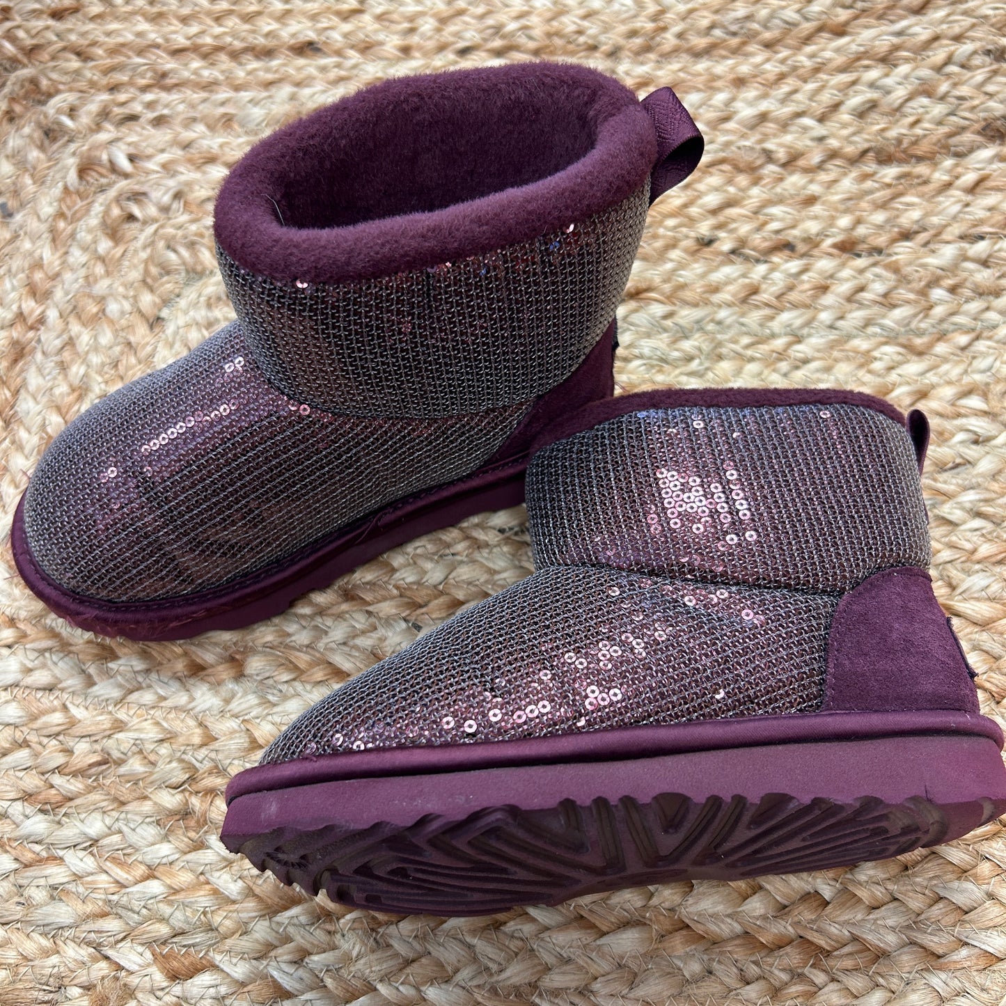 Maroon Sequin Lined Boots