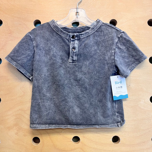 Grey Washed Henley Tee