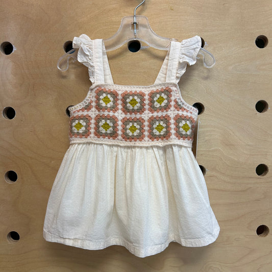 White Crochet Granny Square Tank