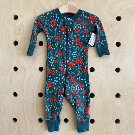 Teal Floral Zippy Pajamas