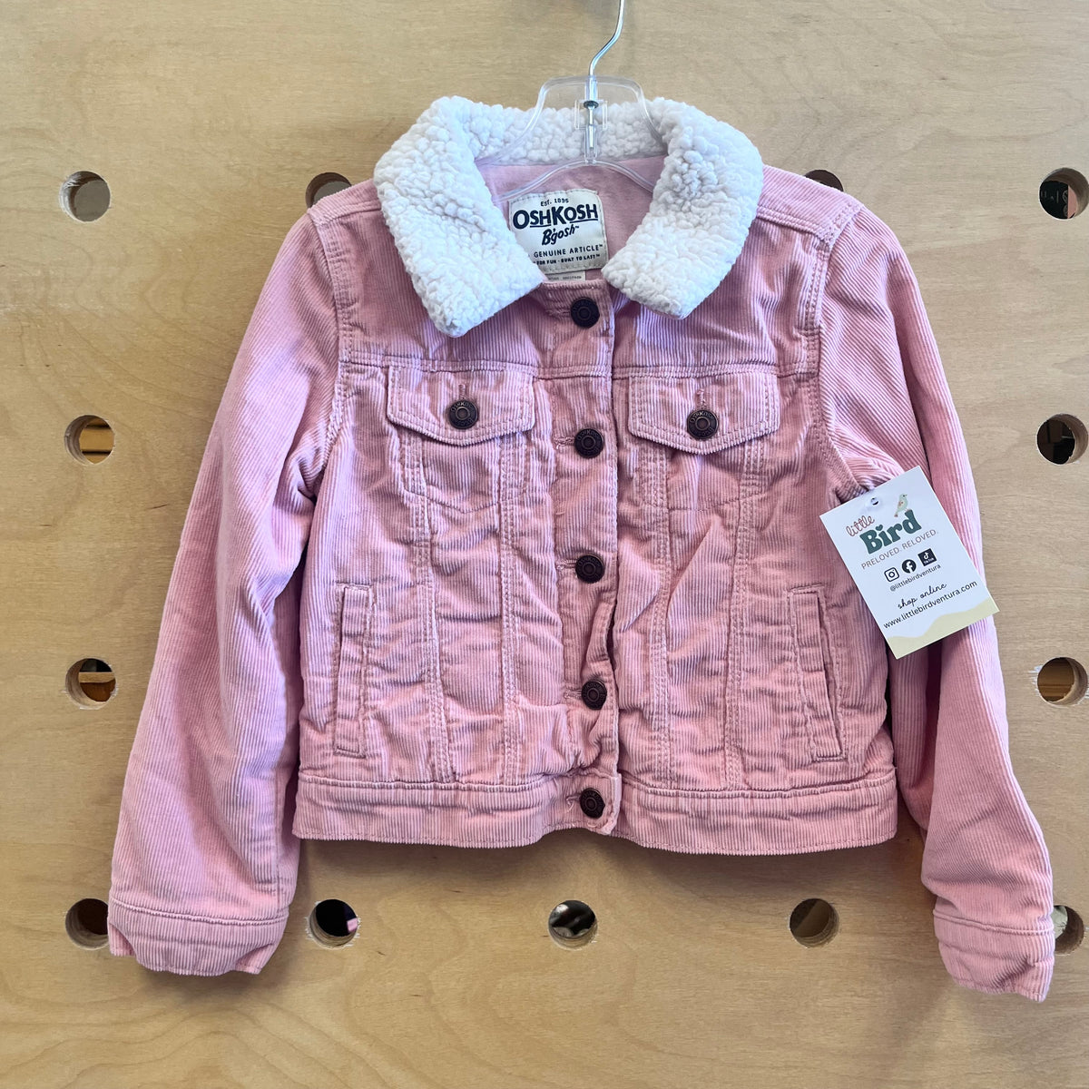 Pink Cord Sherpa Collar Jacket