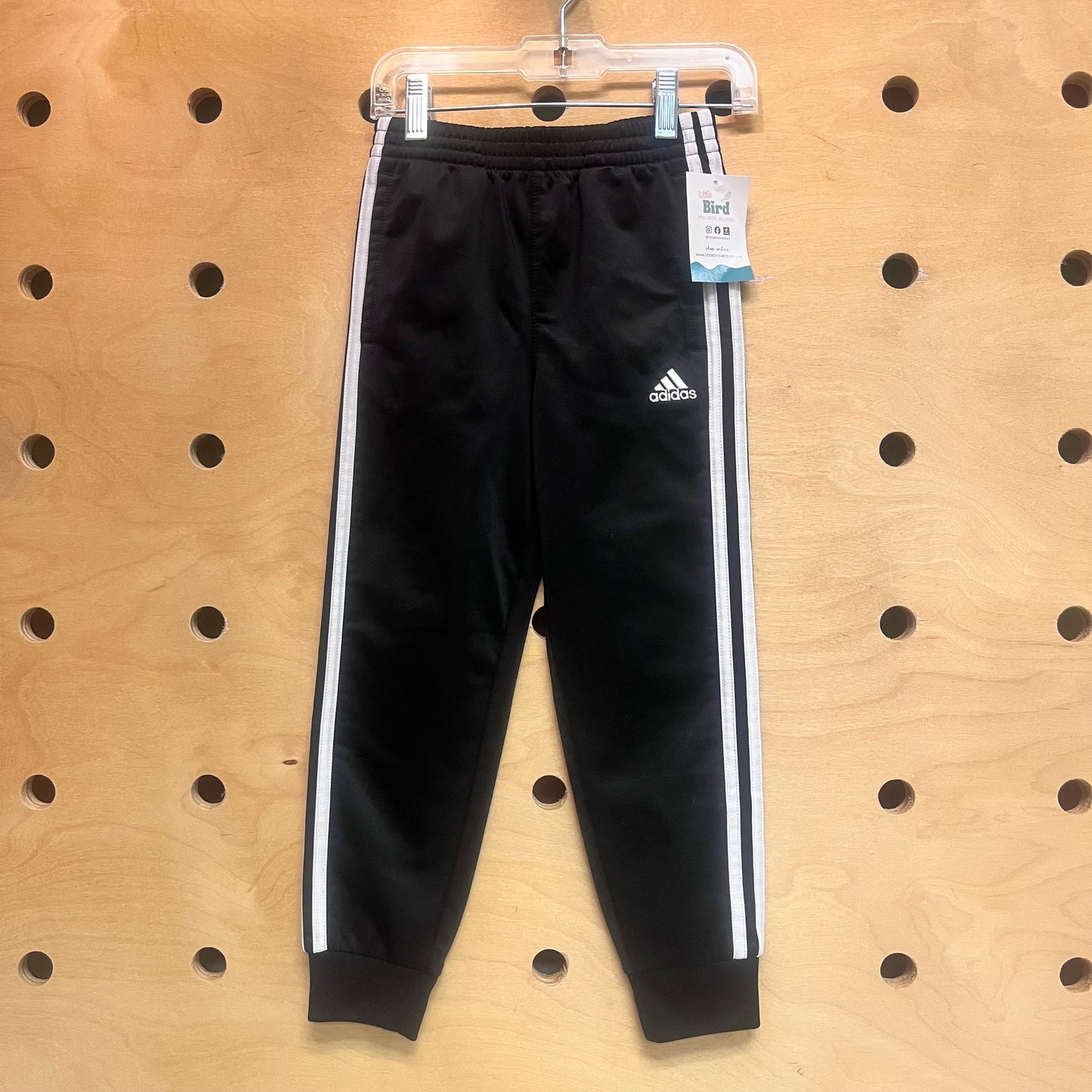 Black/White Embroidered Logo Joggers