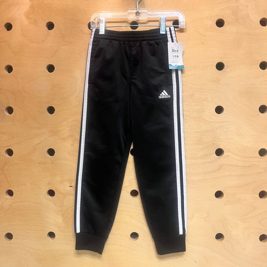 Black/White Embroidered Logo Joggers