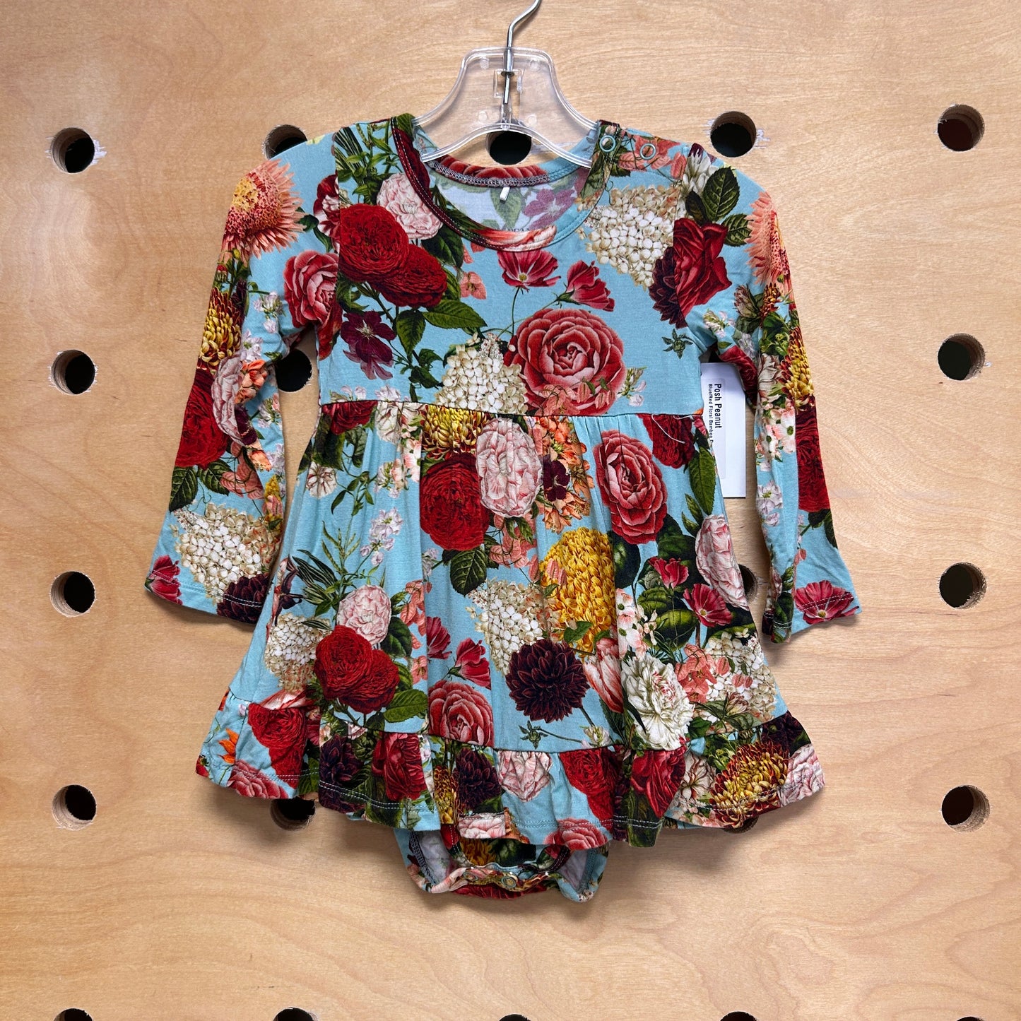 Blue/Red Floral Bamboo Dress