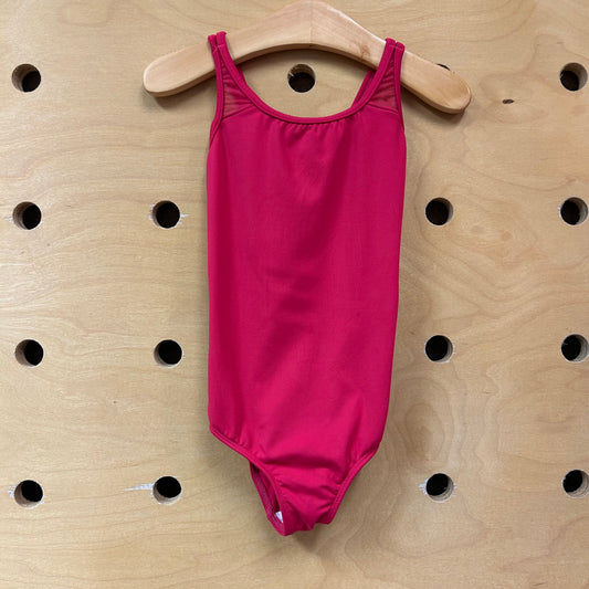 Pink Cross Tulle Back Leotard