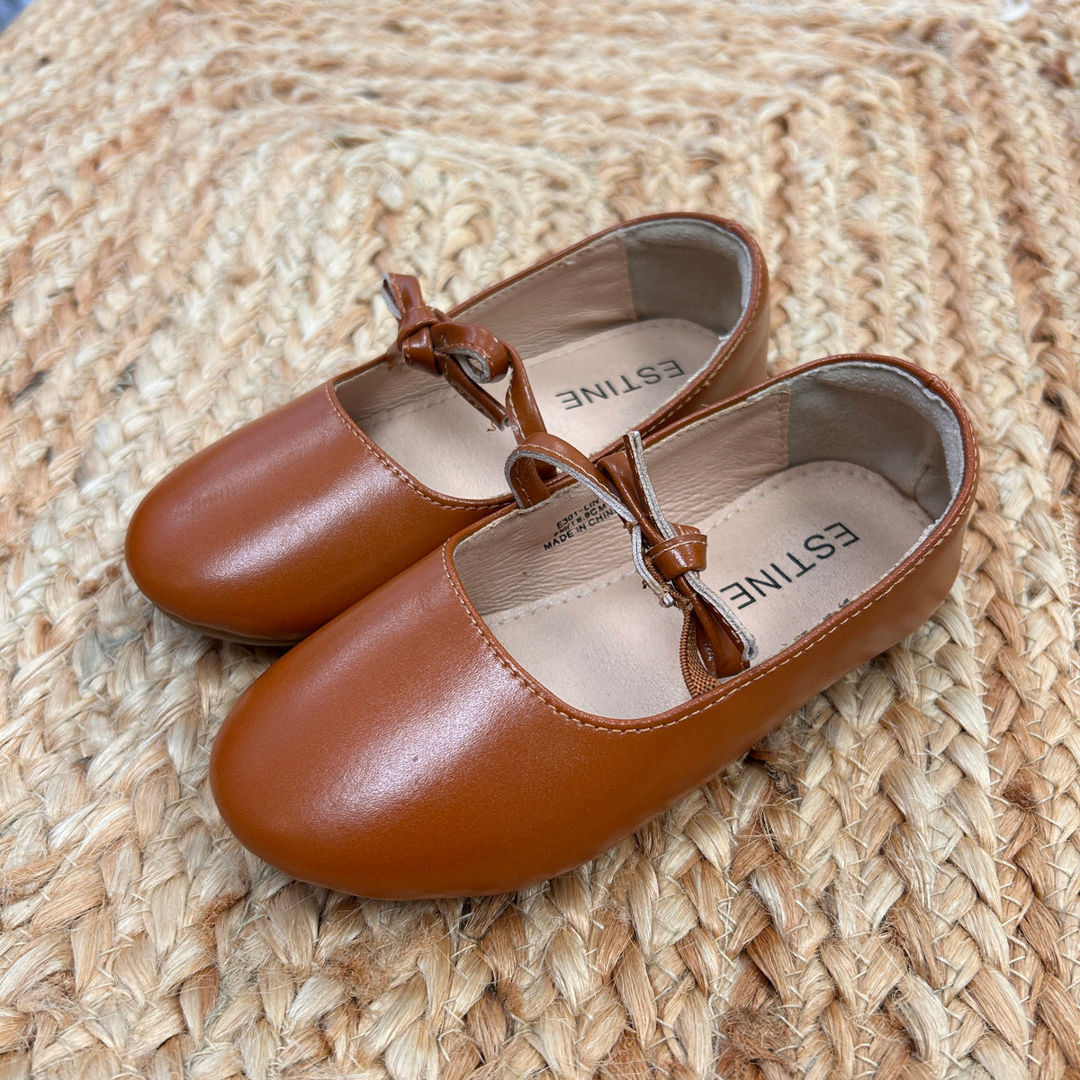 Brown Mary Jane Flat Shoes