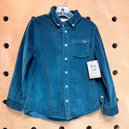 Forest Green Cord Button Up