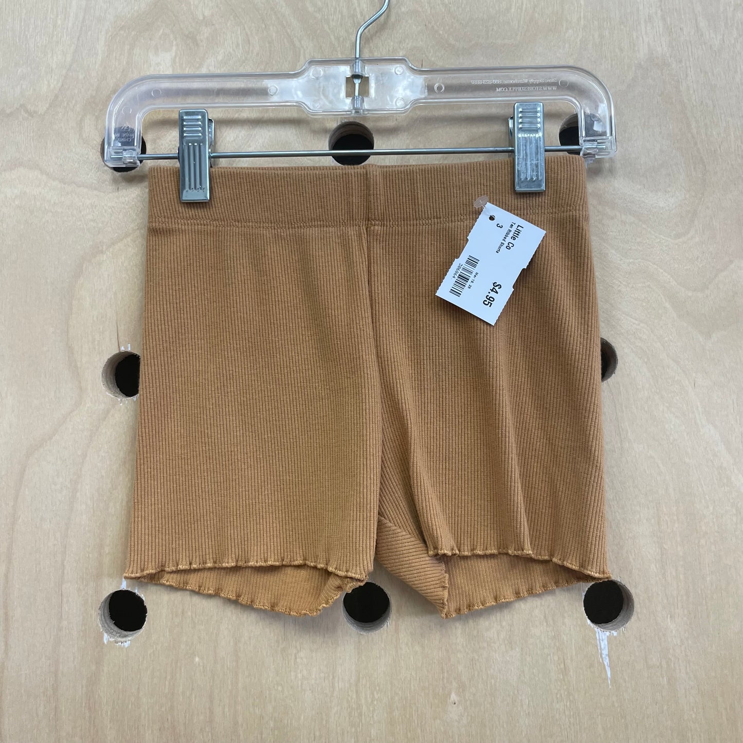 Tan Ribbed Shorts