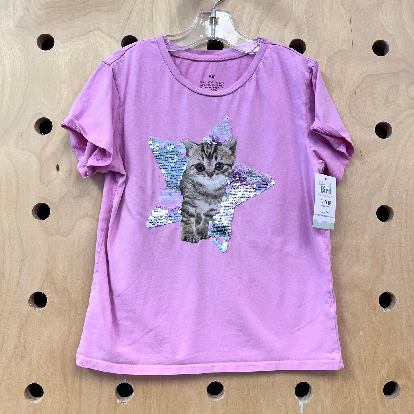 Pink Flip Sequin Kitty Tee