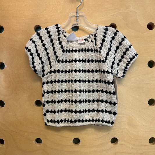 Ivory & Black Crocheted Top