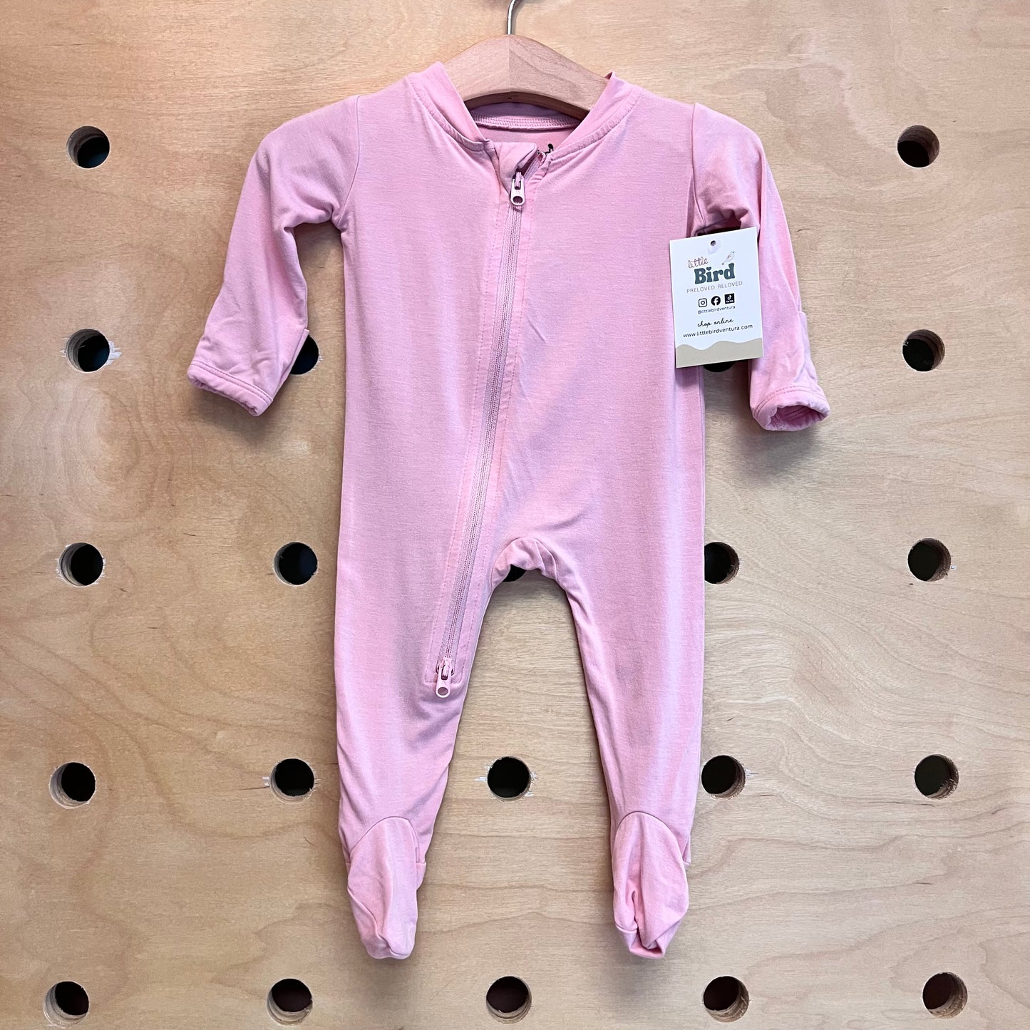 Pink 2-Way Zip Footies