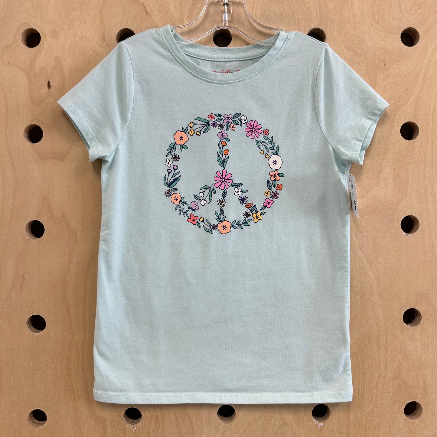 Light Blue Peace Floral Tee
