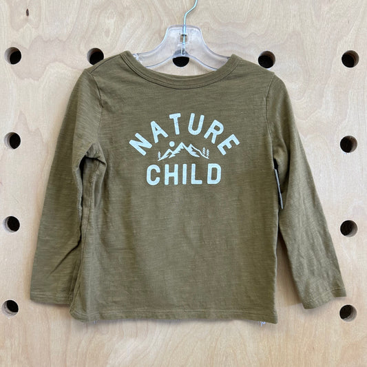 Olive Nature Child LS Tee