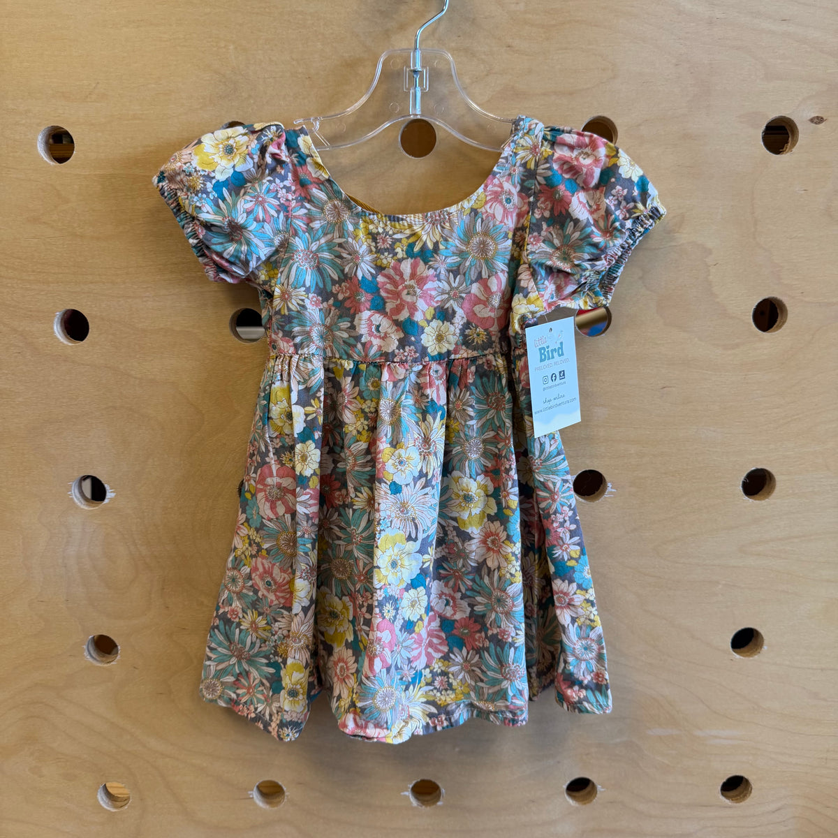 Grey/Mustard Floral Dress