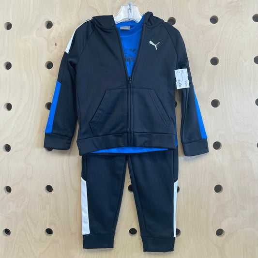 Black + Blue 3pc Active Outfit