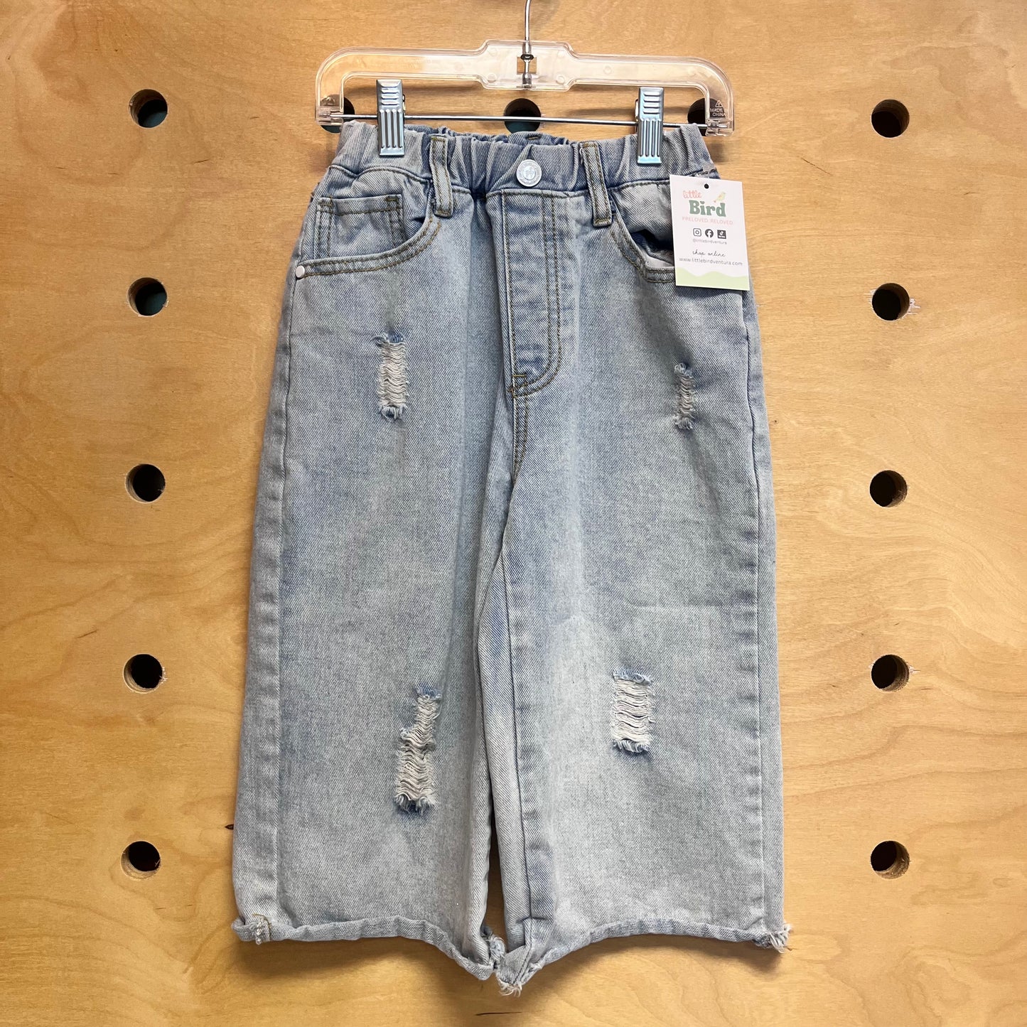 Distressed Wide Leg Denim