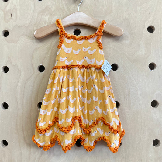 Yellow + Orange Ducks Bamboo Dress