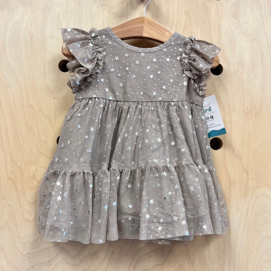 Beige Tulle Silver Stars Dress