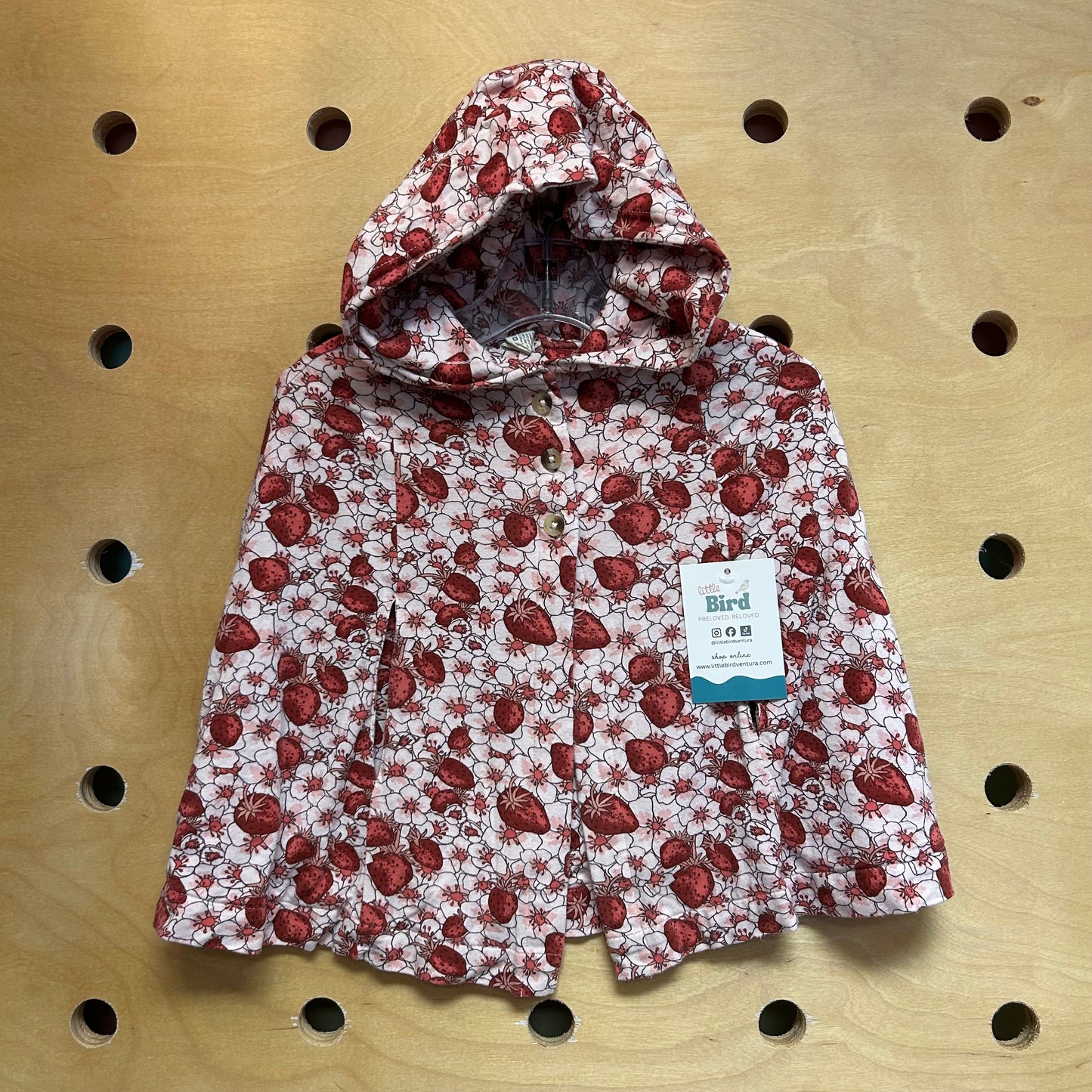 Pink/Red Bamboo Strawberry Poncho