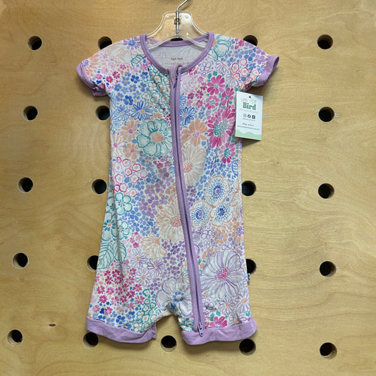 Pink/Blue Floral Bamboo Zippy