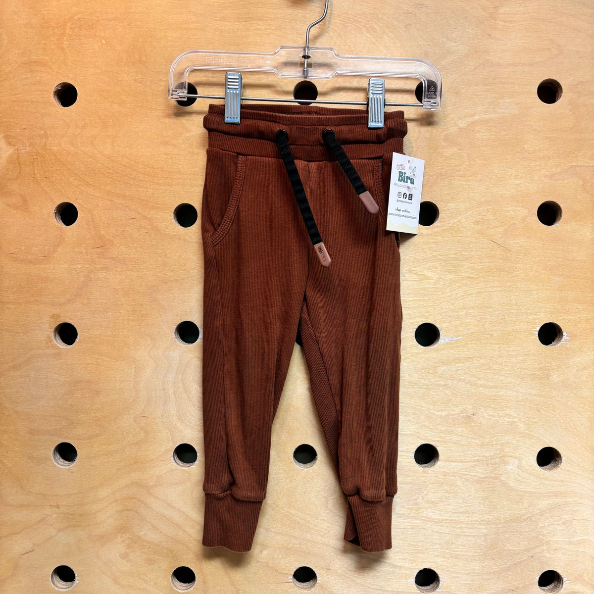 Brown Ribbed Joggers