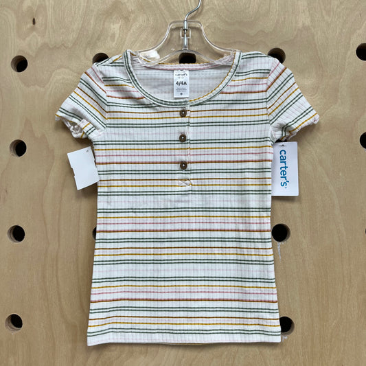 Cream Striped Ribbed Top NEW!