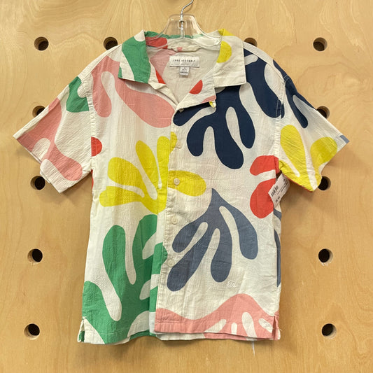 Cream Retro Floral Button Up Shirt