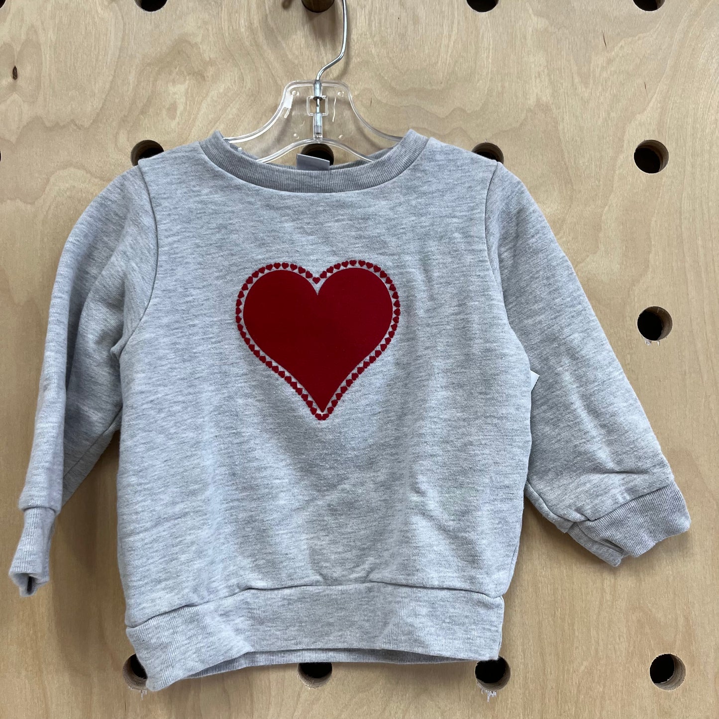 Grey & Red Heart Sweatshirt