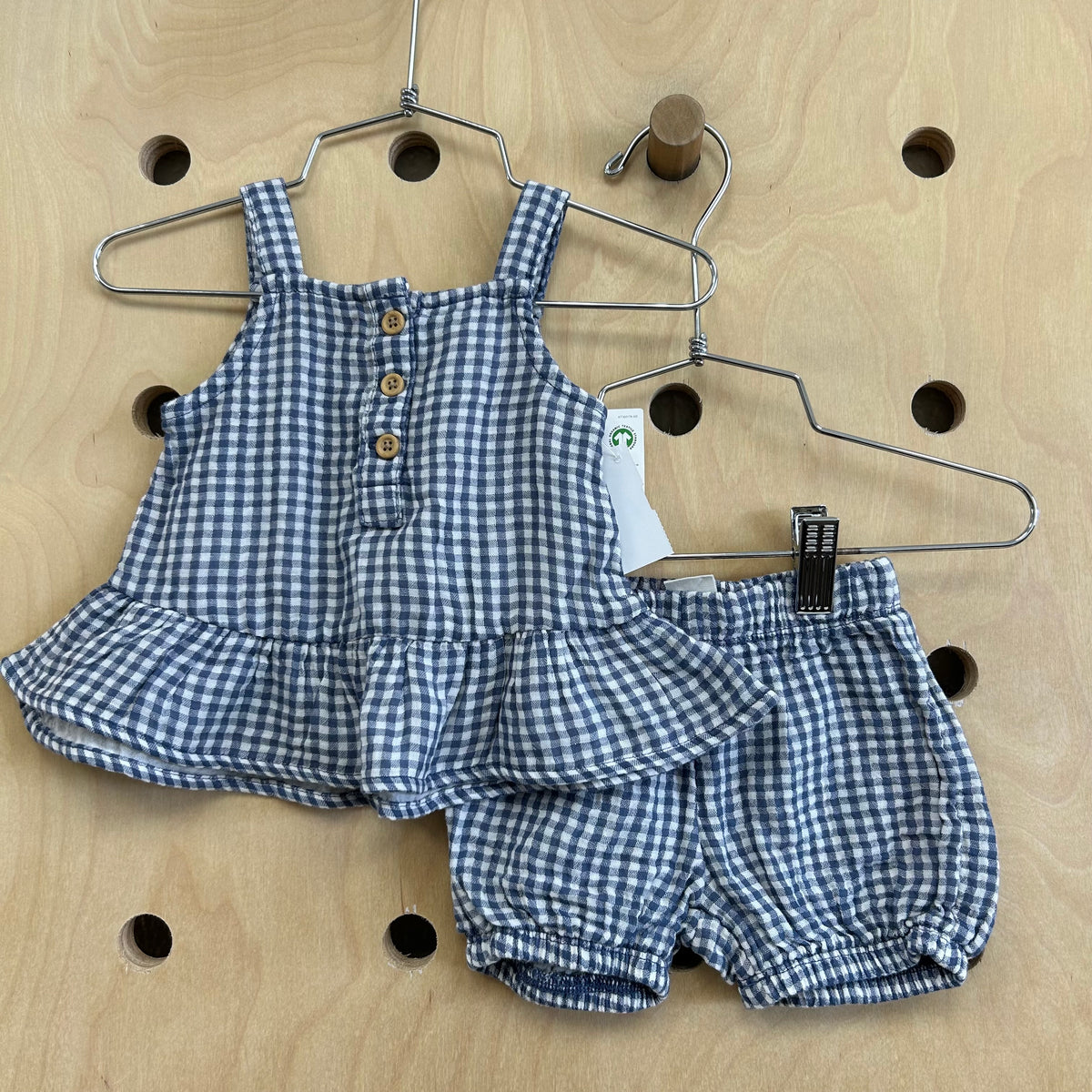 Blue Gingham Organic Outfit NEW!