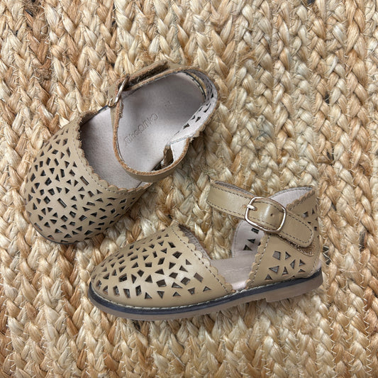 Brown Geometric Cut-Out Sandals