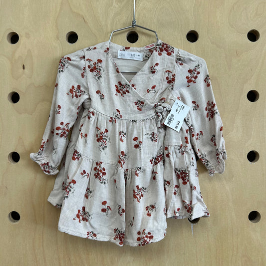 Beige Floral Dress
