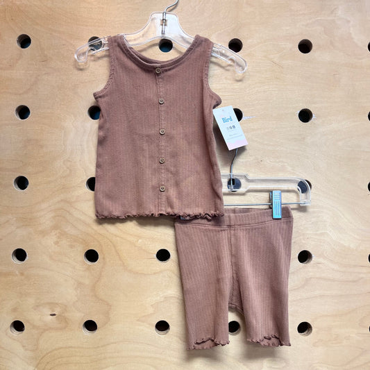 Brown Ribbed Outfit