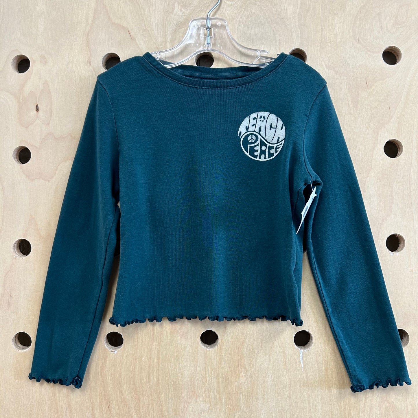 Teal Teach Peace LS Tee