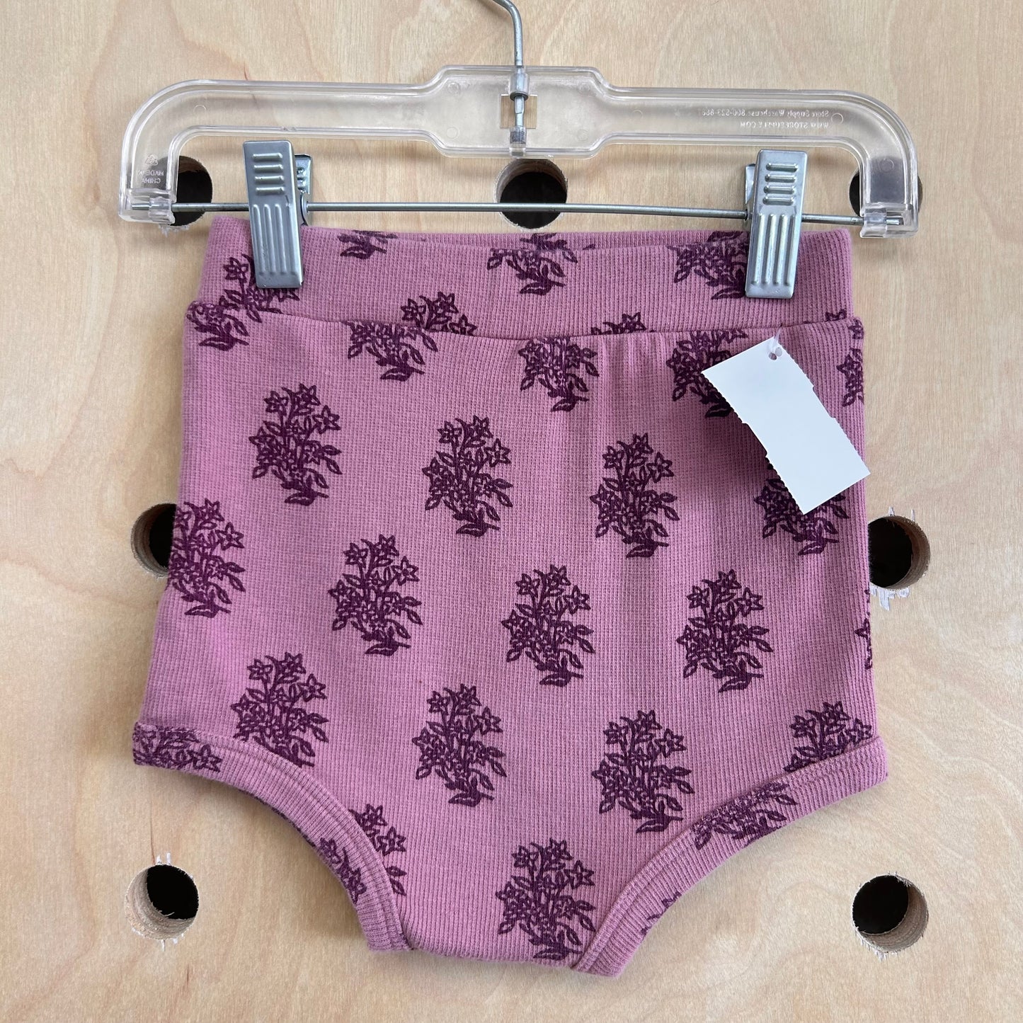 Purple Ribbed Floral Bloomers