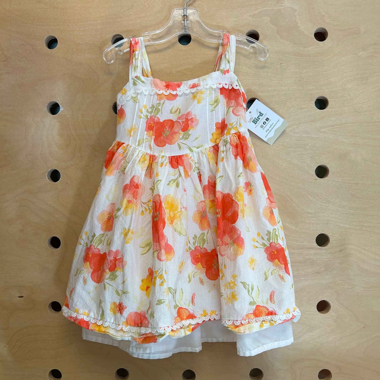 Textured Cream Floral Dress