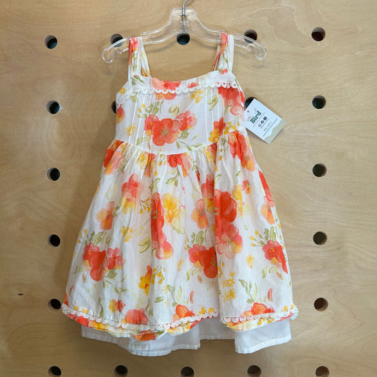 Textured Cream Floral Dress