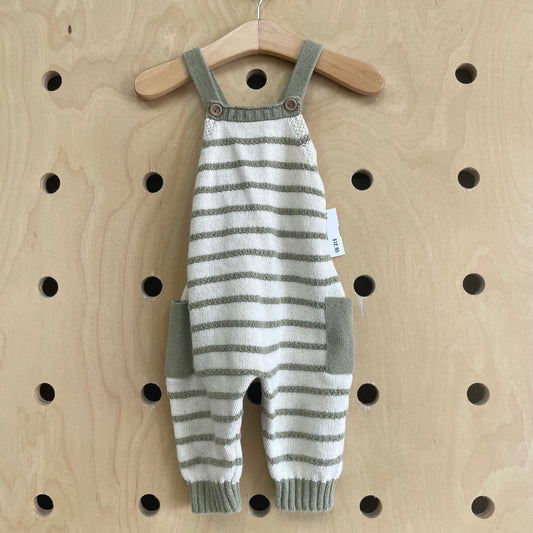Green & Cream Striped Romper