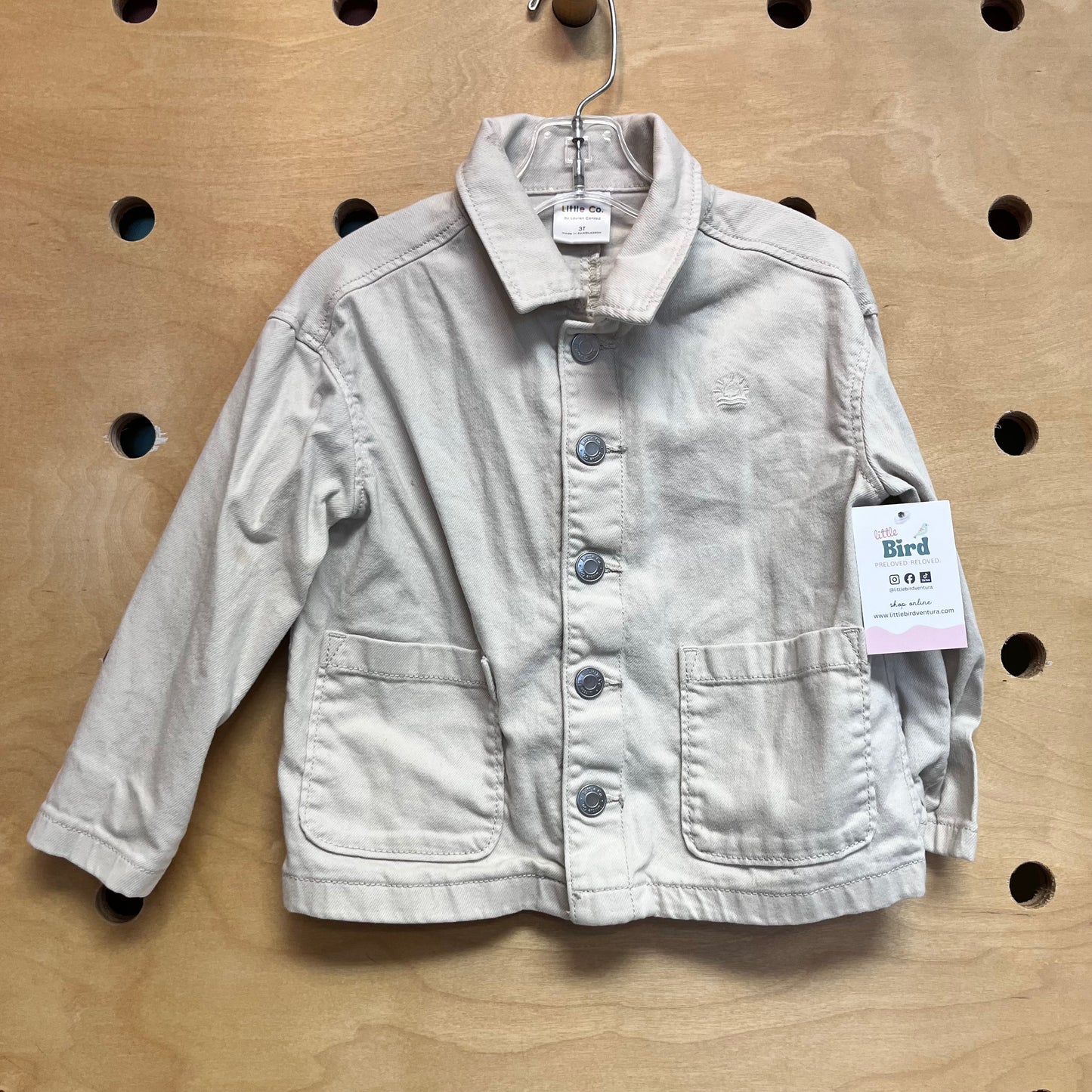Organic Beige Snap Shacket