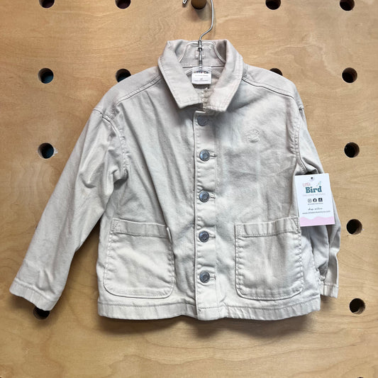 Organic Beige Snap Shacket