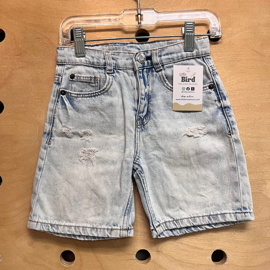 Lightwash Distressed Denim Shorts