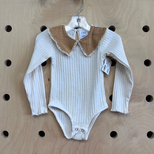 Cream Peter Pan Collar Bodysuit