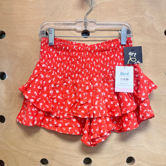 Coral Floral Smocked Tiered Shorts NEW!