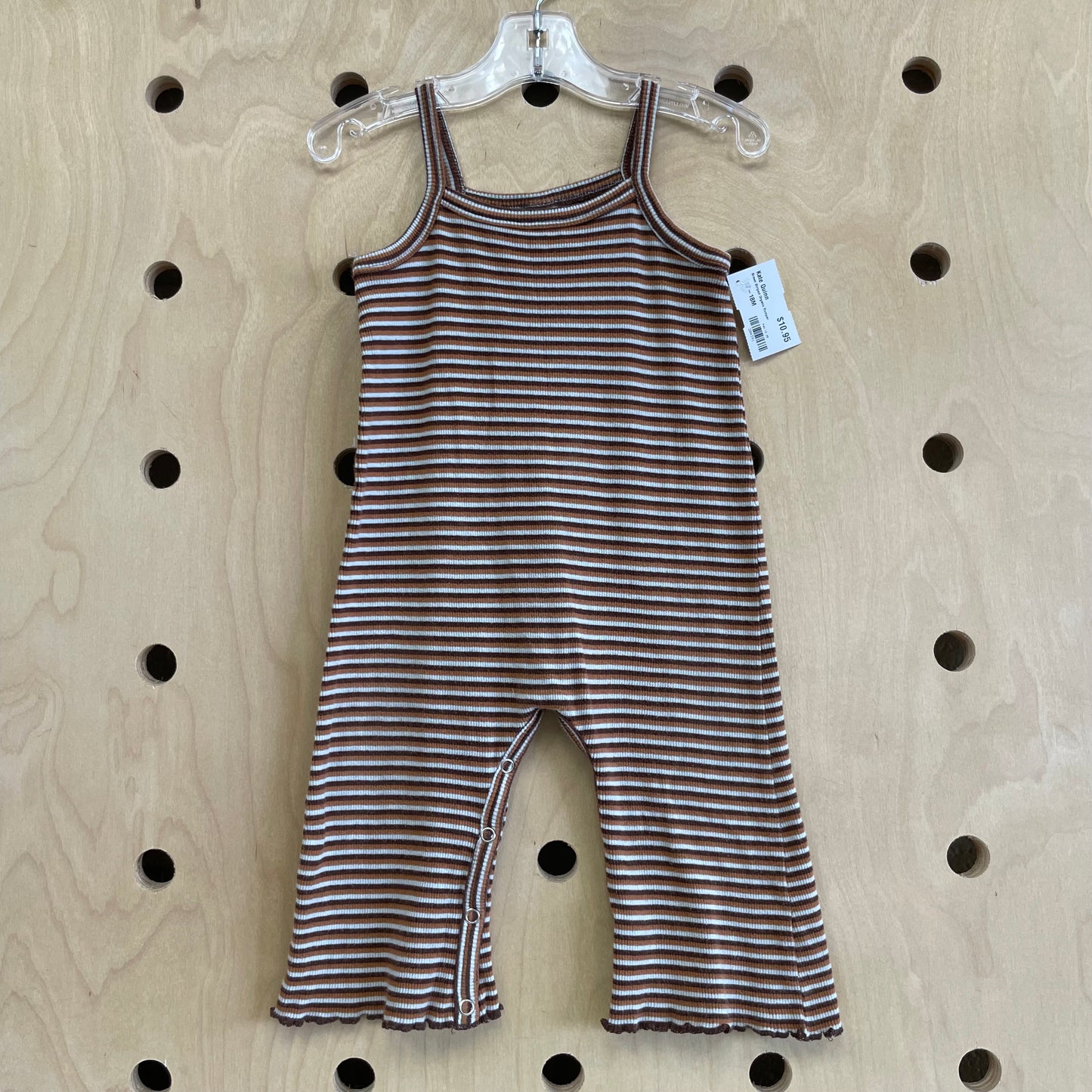Brown Striped Organic Romper