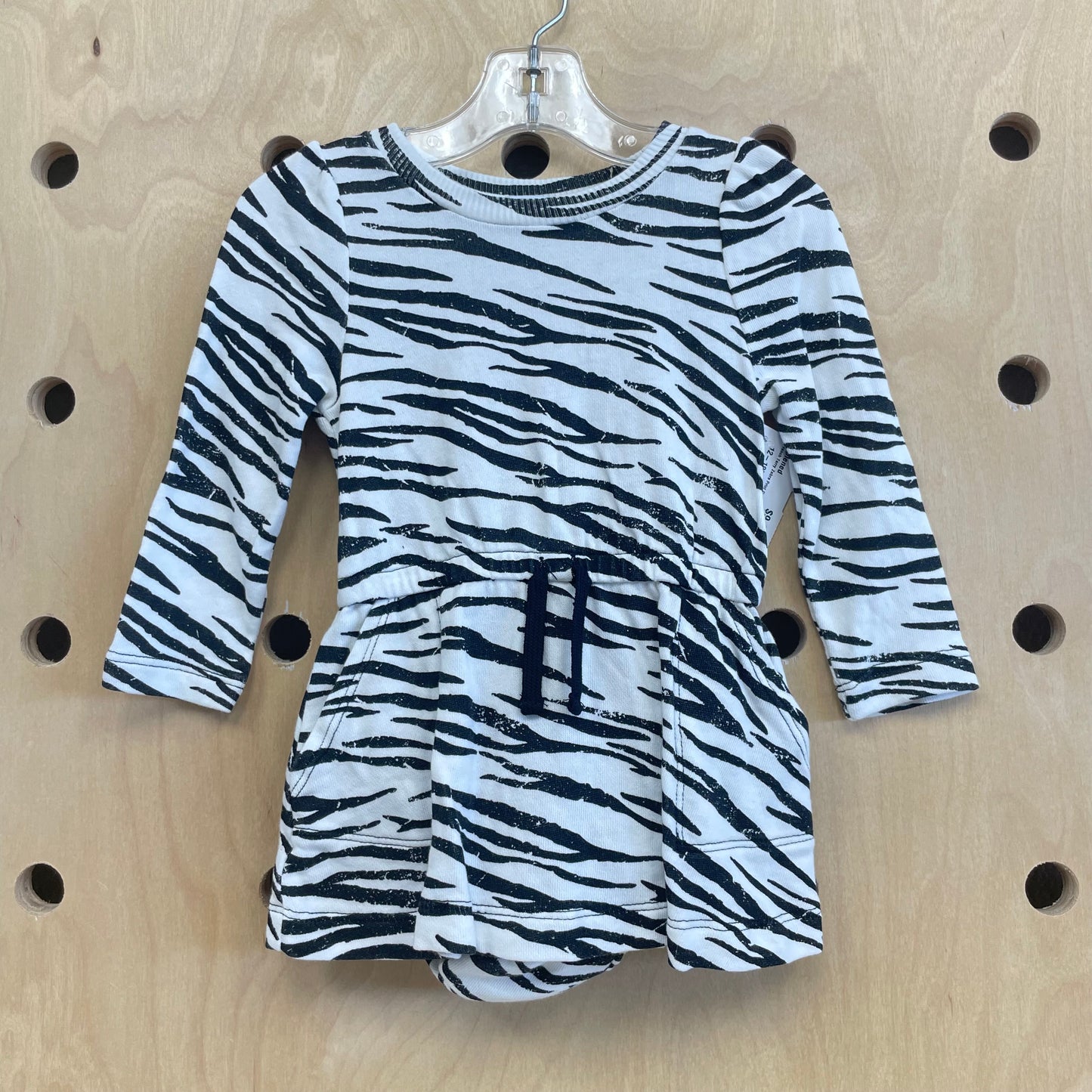French Terry Zebra Print Dress w/Bloomers