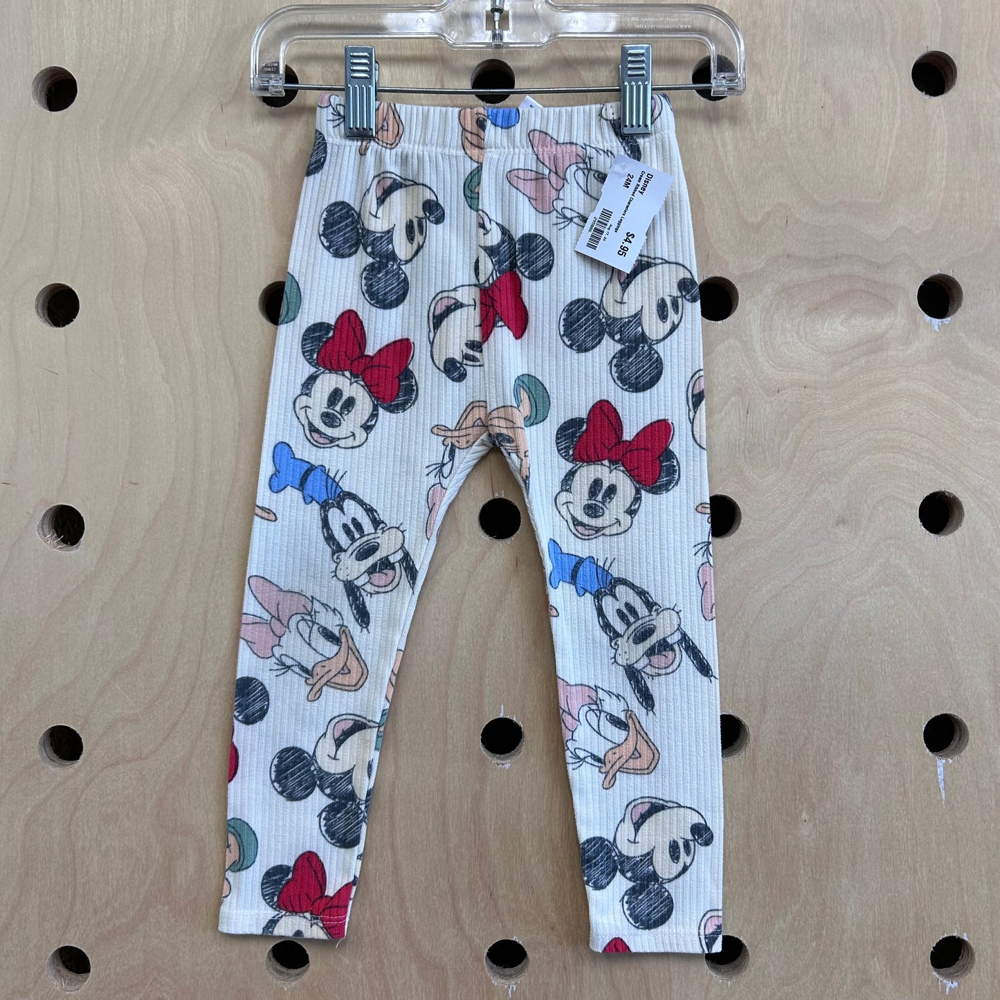 Cream Ribbed Characters Leggings