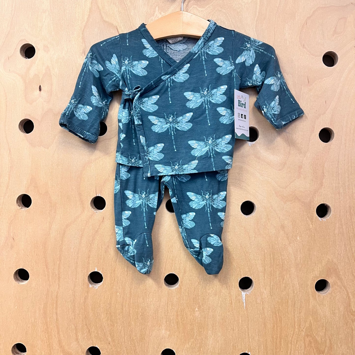 Teal Butterfly Bamboo Top & Pants