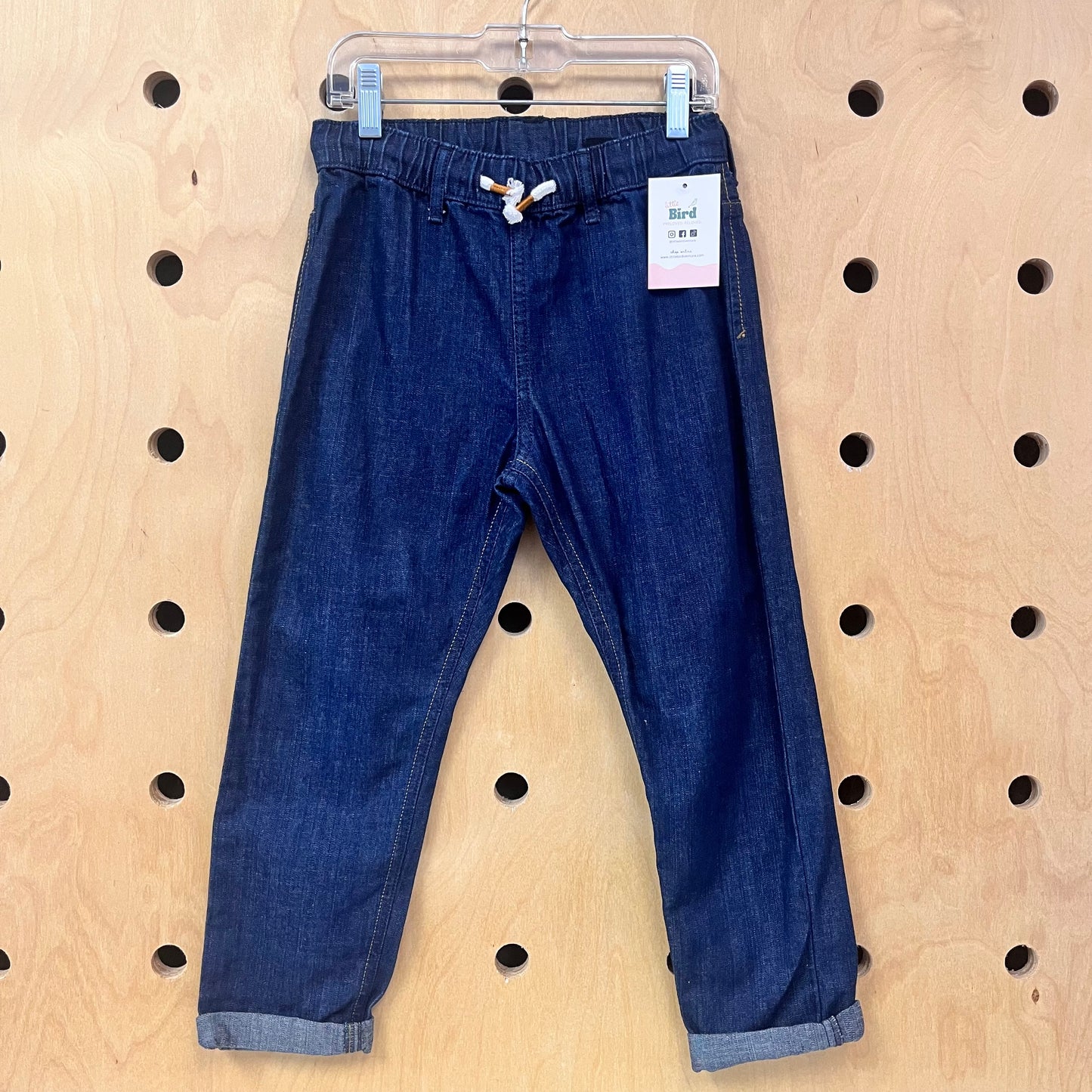 Blue Drawstring Denim Pants