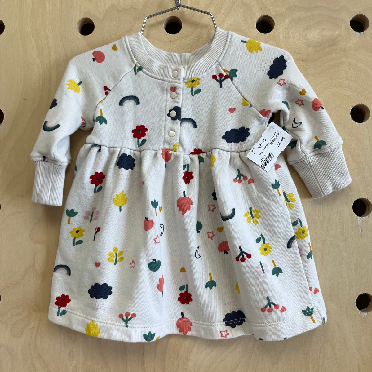 White Floral & Rainbow Dress