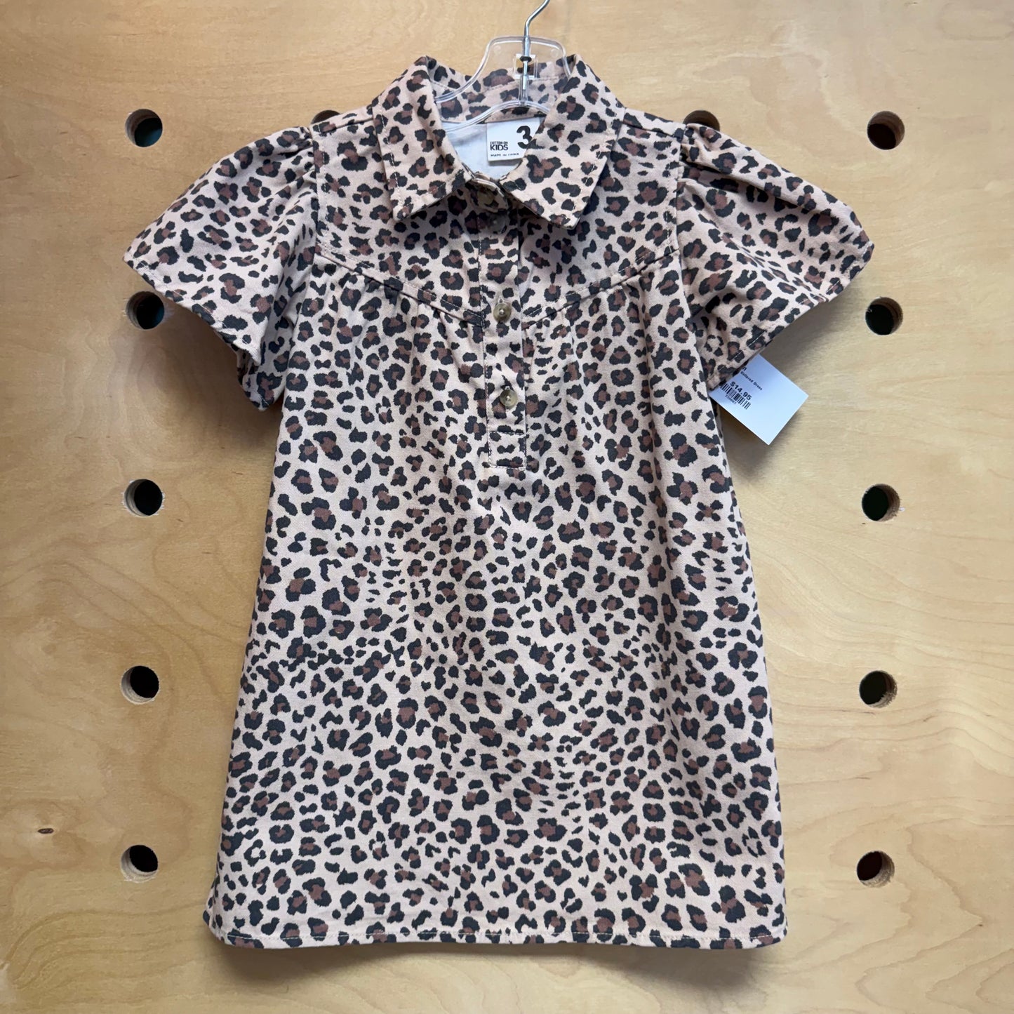 Cheetah Print Collared Dress