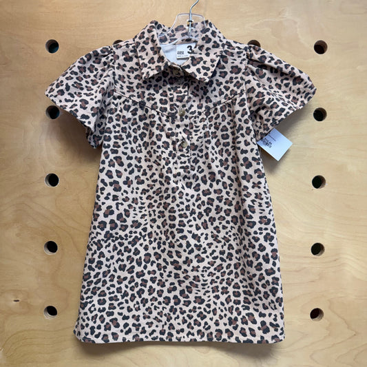 Cheetah Print Collared Dress